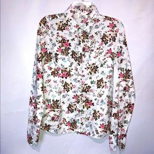 l.e.I. Floral Fitted Button Down Shirt